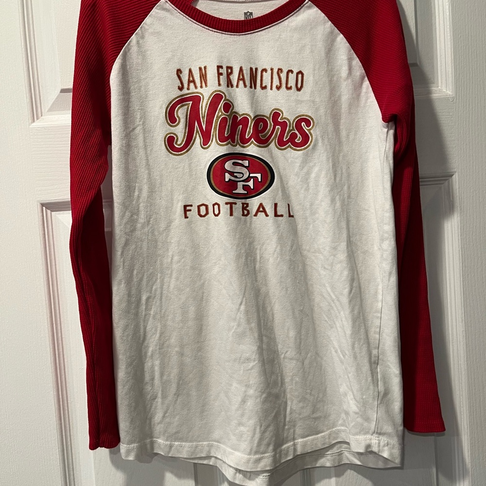 San Francisco 49ers Red and White Raglan Tee